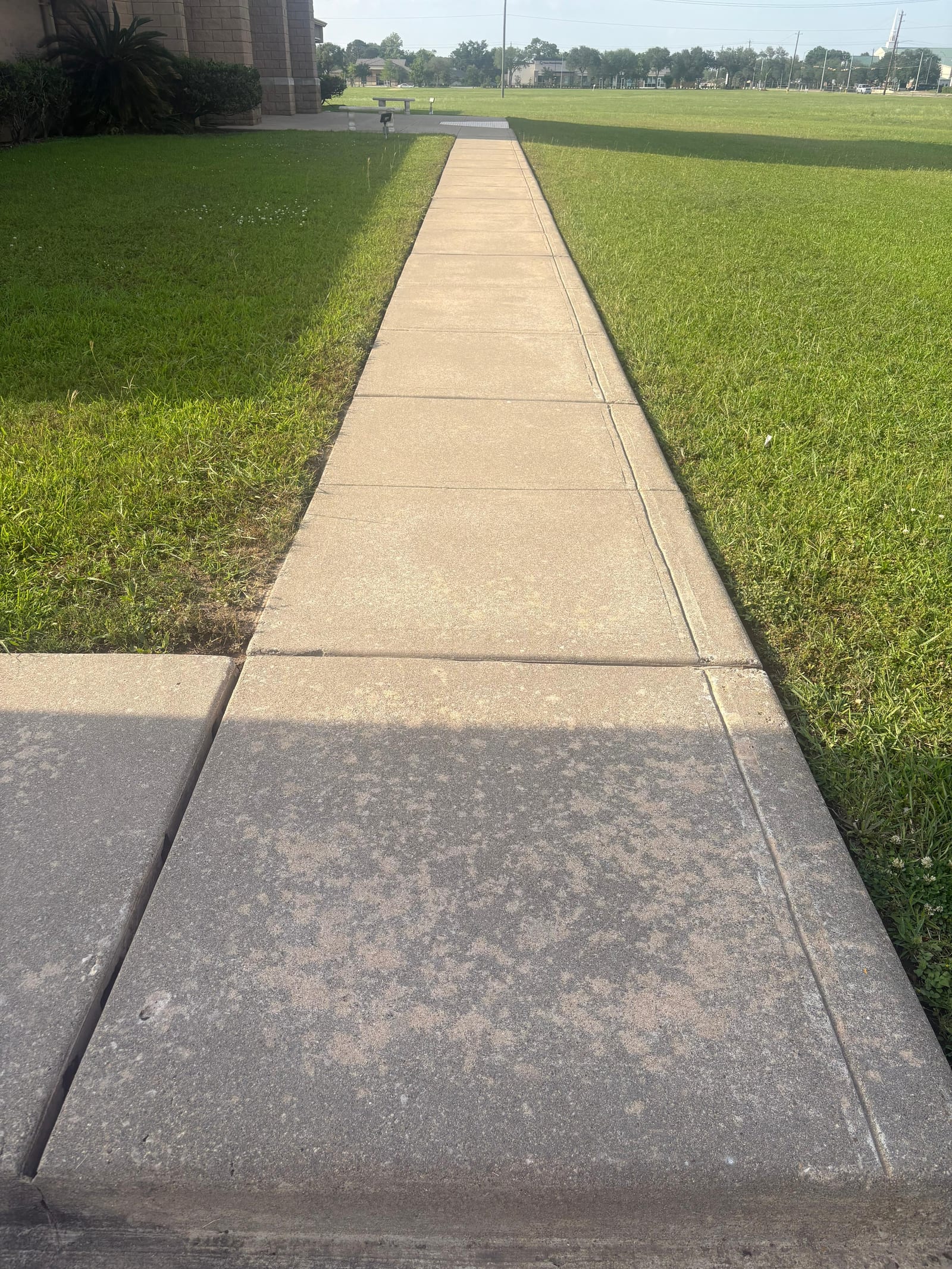 Sidewalk + brick edging — after