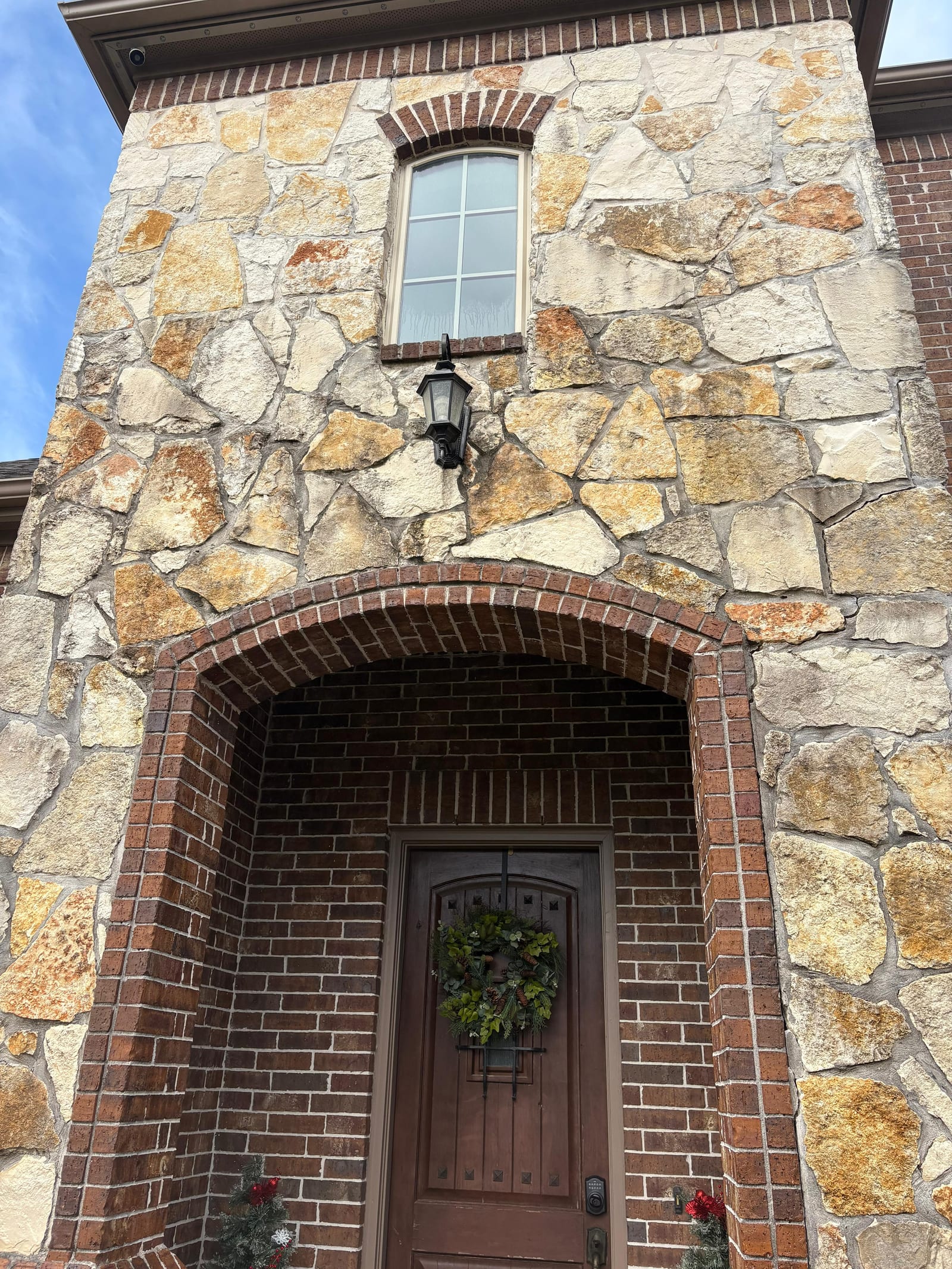 Stone entryway cleaning — before